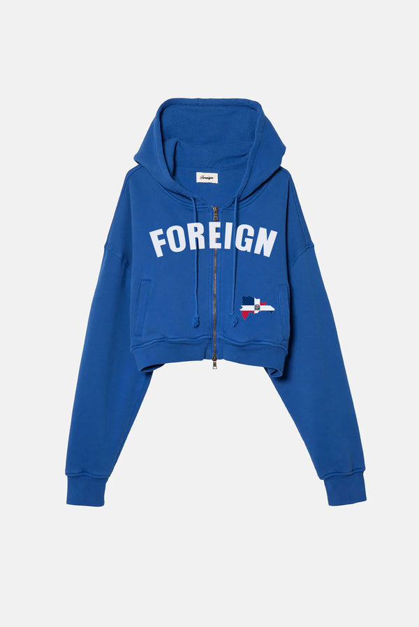 Dominican Republic Cropped Zip-Up Hoodie