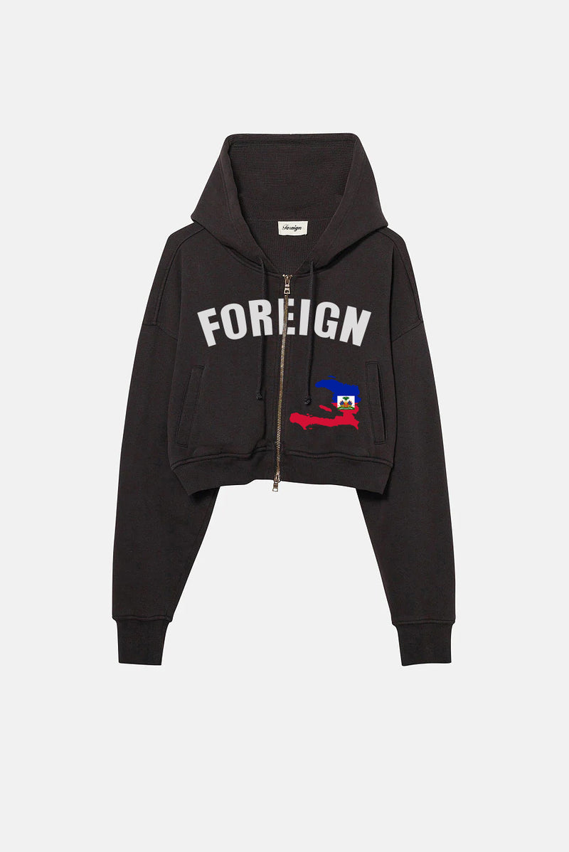 Haiti Cropped Zip-Up Hoodie