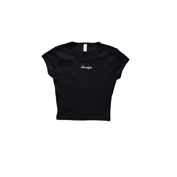 Cap Sleeve Crop Top Black